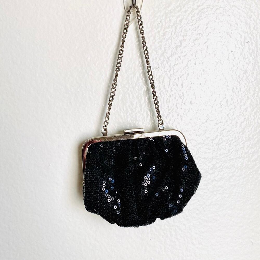 Mini Black Sequins Purse White House Black Market